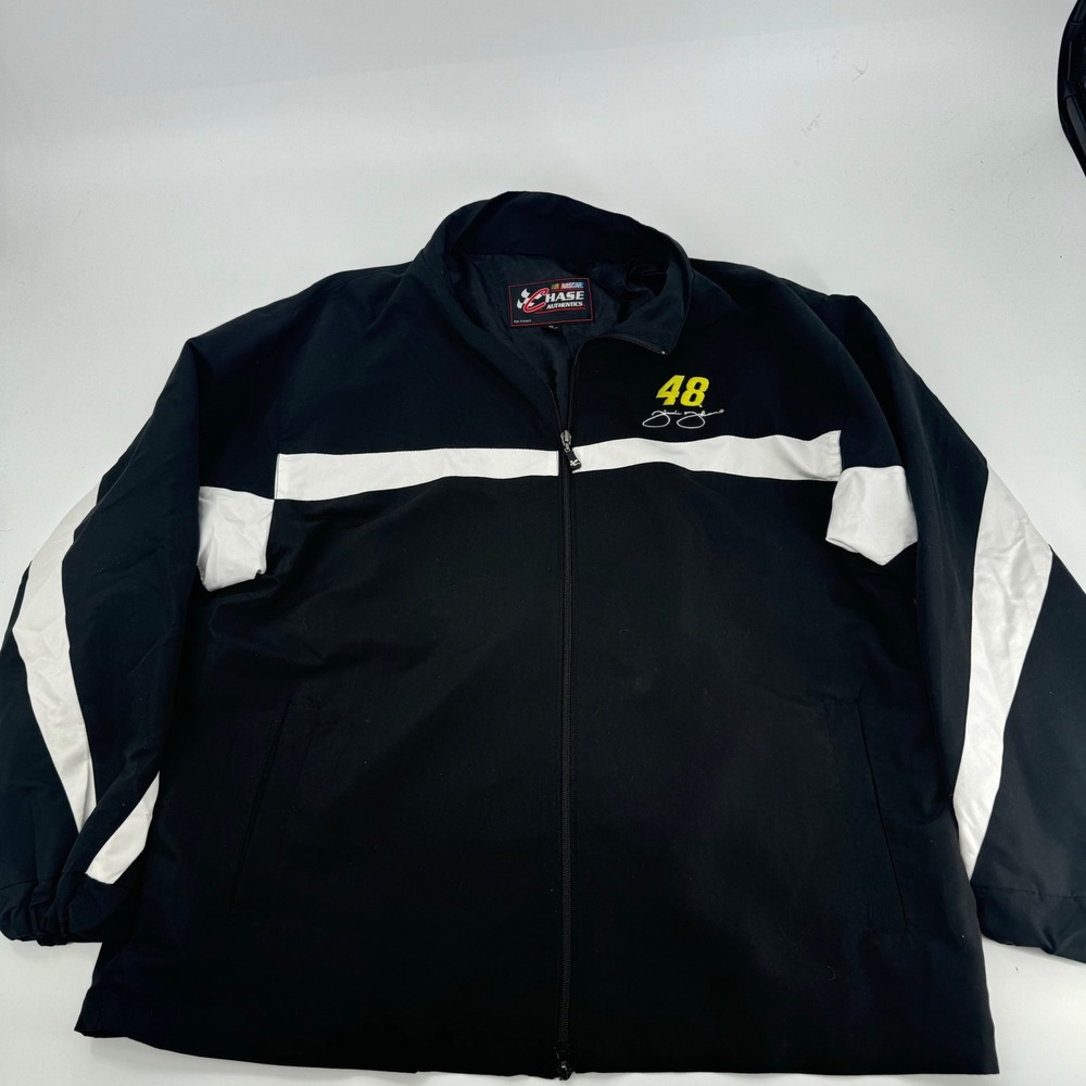 Jimmie Johnson NASCAR‎ Jacket Chase Authentics #48 Black White Mens XL